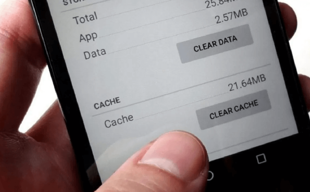 clear cache and data